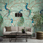 79223-9 Панно AS Creation 159*280, Павлины в цветущем саду 79223-9 Панно AS Creation 159*280, Павлины в цветущем саду