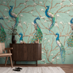 79223-9 Панно AS Creation 159*280, Павлины в цветущем саду 79223-9 Панно AS Creation 159*280, Павлины в цветущем саду